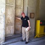 Stan entering interior doorway